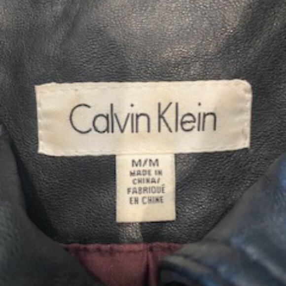 Clearout-Calvin Klein lambskin leather jacket sz M - Picture 2 of 11